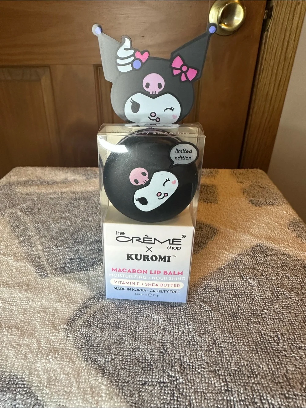 The Crème Shop x Kuromi Pink & Black Macaron Lip Balm - Limited Edition